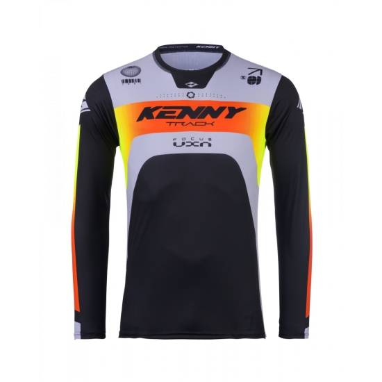 KENNY RACING KOSZULKA CROSS/ENDURO MODEL TRACK FOCUS GREY KOLOR CZARNY/SZARY/ŻÓŁTY/CZERWONY ROZMIAR S