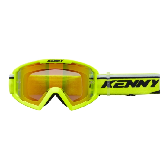 KENNY RACING GOGLE MODEL TRACK+ KID / JUNIOR / DZIECIĘCE NEON YELLOW - RED LENS - KOLOR ŻÓŁTY FLUO/CZARNY SZYBKA CZERWONE LUSTRO