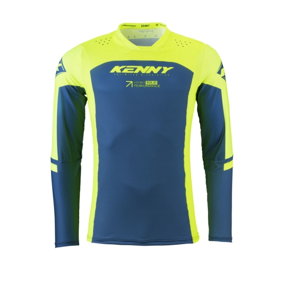 KENNY RACING KOSZULKA CROSS/ENDURO MODEL PERFORMANCE SOLID NEON YELLOW KOLOR NIEBIESKI/ŻÓŁTY FLUO ROZMIAR XXXL