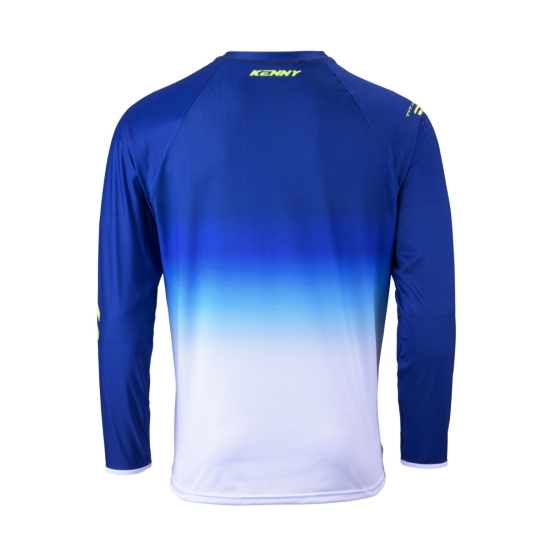 KENNY RACING WYPRZEDAŻ KOSZULKA CROSS/ENDURO MODEL TITANIUM PREMIUM NAVY KOLOR NIEBIESKI/BIAŁY/ŻÓŁTY FLUO ROZMIAR L