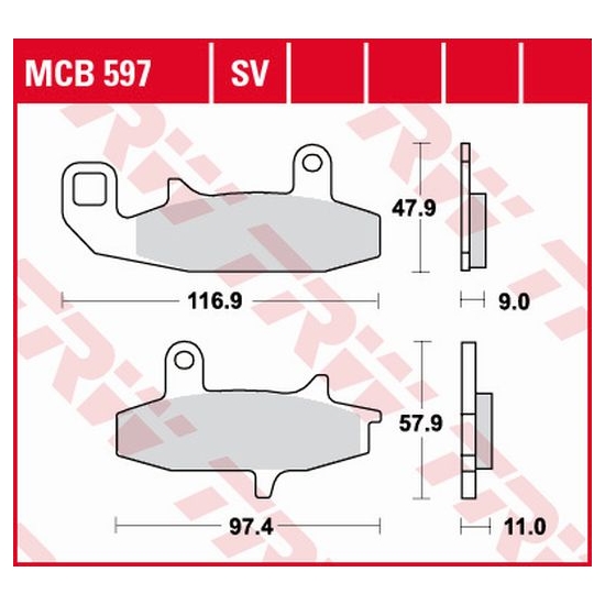TRW ZF KLOCKI HAMULCOWE KH147 ORGANIC SUZUKI DR 650 90-96, DR 750 88-89, DR 800 88-91, PRZÓD (PROMOCJA)