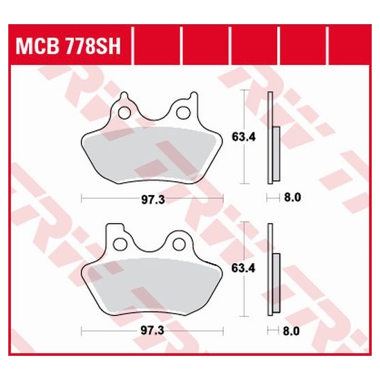 TRW ZF KLOCKI HAMULCOWE KH400 SINTER STREET XL 883 99-03, XL 1200 00-03, FLHRI / FLSTC / FXD 1450 99-07, FLHRC / FLHX / FXDL 1584 06-07, TYŁ