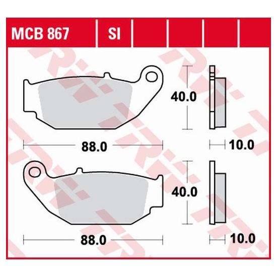 TRW ZF KLOCKI HAMULCOWE KH629 ORGANIC HONDA CB 125 R / 300 R 18-, CRF 250 L 13-17, SUZUKI GSX-R / S 18-, TYŁ