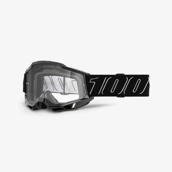 100 PROCENT GOGLE ACCURI 2 BLACKLINE - CLEAR LENS - KOLOR CZARNY/BIAŁY SZYBKA PRZEŹROCZYSTA