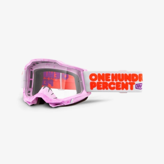 100 PROCENT GOGLE ACCURI 2 HUNDREDS - CLEAR LENS - KOLOR RÓŻOWY/CZERWONY SZYBKA PRZEŹROCZYSTA