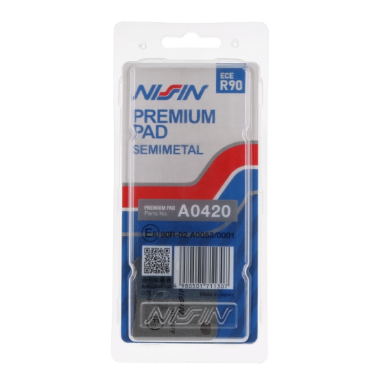 NISSIN 2024/10 KLOCKI HAMULCOWE KH257 PREMIUM SEMI-METALLIC (SPIEK METALICZNY) (ECE R90) (MADE IN JAPAN) (2P-246NS)