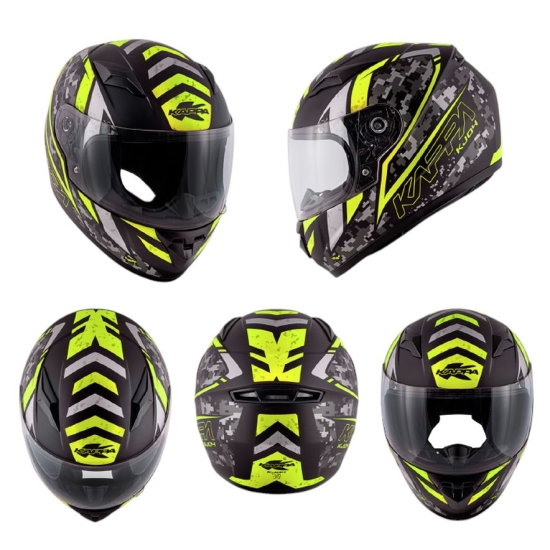 KAPPA 2024/12 KASK KJ04 EVO PROX JUNIOR INTEGRALNY FULLFACE KOLOR / CZARNY / ŻÓŁTY FLUO MATT ROZMIAR 50 / M (HOMOLOGACJA ECE 22R06)