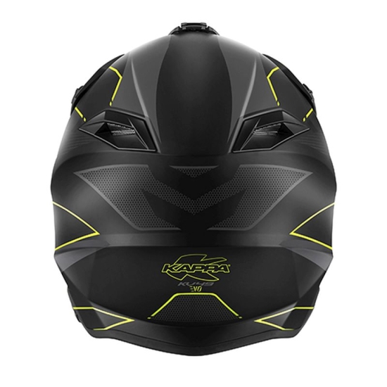 KAPPA 2024/12 KASK KV49 EVO CHASER CROSS KOLOR CZARNY SZARY ŻÓŁTY FLUO MATT ROZMIAR 60 / L ( HOMOLOGACJA ECE 22R06 )
