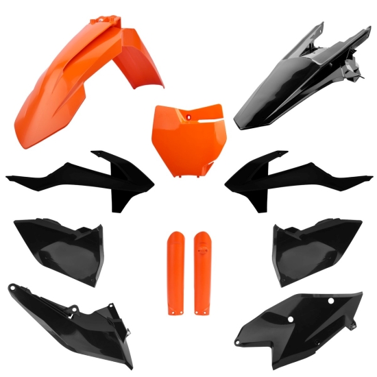 POLISPORT KOMPLET PLASTIKÓW (FULL KIT) KTM SX/SX-F '16-'18 W ZESTAWIE TABLICA PRZEDNIA (8664900001) I OSŁONY AMORTYZATORÓW (8398600005) KOLOR CZARY PO