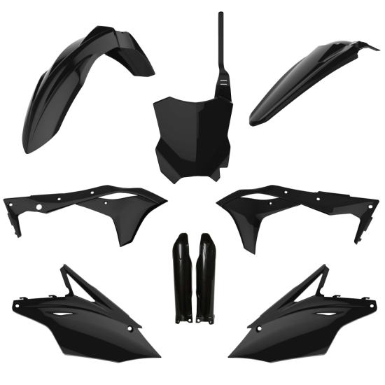 POLISPORT KOMPLET PLASTIKÓW (FULL KIT) KAWASAKI KXF 250 '17-'20 W ZESTAWIE TABLICA PRZEDNIA (8665900003) I OSŁONY AMORTYZARORÓW (8351800002) KOLOR CZA