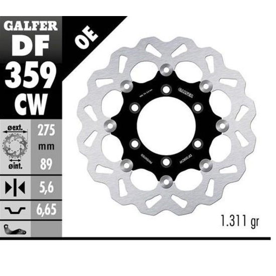 GALFER TARCZA HAMULCOWA TYŁ SUZUKI VZR 1800 INTRUDER '06-; M 109R BOULEVARD '06- (WAVE FLOATING) (275X89X5MM)