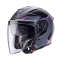 CABERG KASK OTWARTY JET OTWARTY FLYON II BOSS KOLOR CZARNY MAT/SZARY/FUKSJA (INTENSYWNY ODCIEŃ RÓŻOWEGO) ROZMIAR XS