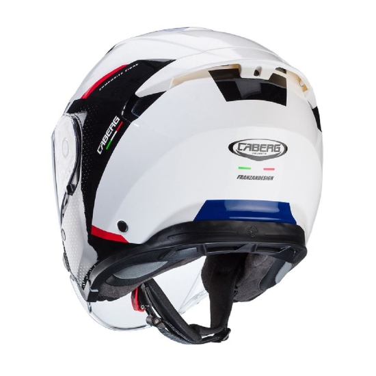 CABERG KASK OTWARTY JET OTWARTY FLYON II BOSS KOLOR BIAŁY/CZARNY/CZERWONY/NIEBIESKI ROZMIAR M