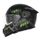 NOX KASK INTEGRALNY (FULL FACE) Z BLENDĄ N401 ZUMBI KOLOR CZARNY/ZIELONY FLUO MAT ROZMIAR L