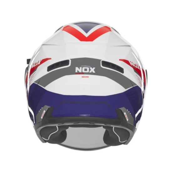 NOX KASK OTWARTY JET Z BLENDĄ N130 MYST KOLOR BIAŁY/NIEBIESKI/CZERWONY ROZMIAR M