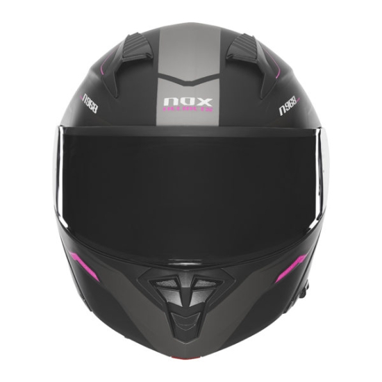 NOX KASK SZCZĘKOWY (FLIP-UP) Z BLENDĄ N968 ULTRA KOLOR CZARNY/RÓŻOWY MAT ROZMIAR M