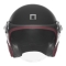 NOX PREMIUM KASK OTWARTY JET HERITAGE LEATHER KOLOR CZARNY MAT/CZERWONY ROZMIAR M