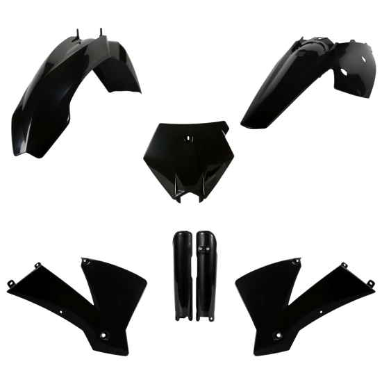 POLISPORT KOMPLET PLASTIKÓW (FULL KIT) KTM SX '03-'04 W ZESTAWIE OSŁONY AMORTYZATORÓW (8399000001) KOLOR CZARNY