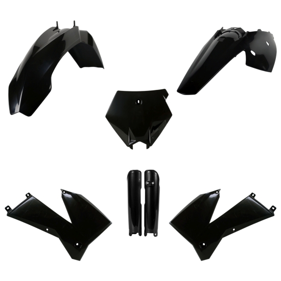POLISPORT KOMPLET PLASTIKÓW (FULL KIT) KTM SX '05-'06; XC/XC-F 06-'07 W ZESTAWIE OSŁONY AMORTYZATORÓW (8399000001) KOLOR CZARNY