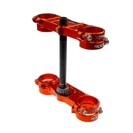 XTRIG PÓŁKI ZAWIESZENIA PRZEDNIEGO ROCS TECH TRIPLE CLAMPS KTM SX 85 '25; HUSQVARNA TC 85 '25; GAS GAS MC 85 '25 (OFFSET 14MM) KOLOR POMARAŃCZOWY