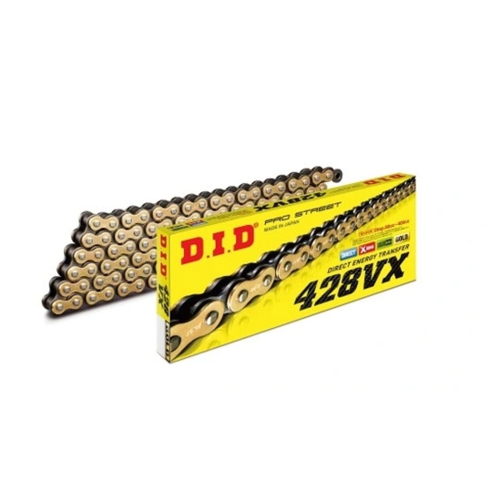 DID 428VXG&B-134 ŁAŃCUCH ZŁOTY (134 OGNIW) O-RING (OTWARTY + ZAKUWKA)