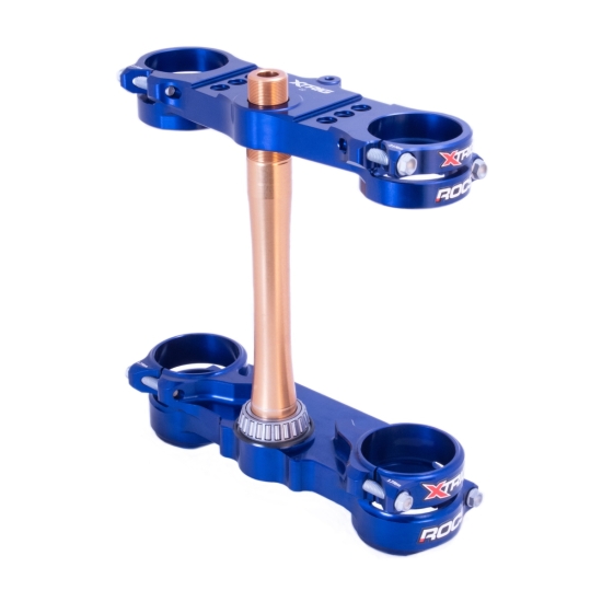 XTRIG PÓŁKI ZAWIESZENIA PRZEDNIEGO ROCS TECH TRIPLE CLAMPS YAMAHA YZ 250F '24-'25; YZ 450F '23-'25 (OFFSET 22MM) KOLOR NIEBIESKI