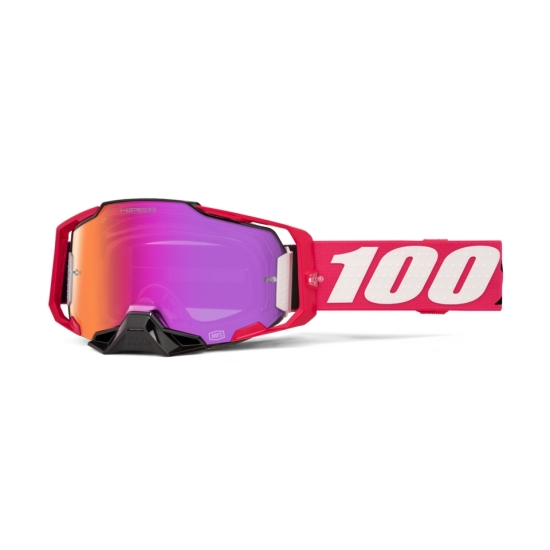 100 PROCENT GOGLE ARMEGA HIPER KLOUG - MIRROR DARK RED LENS - KOLOR RÓŻOWY/BIAŁY/CZARNY SZYBKA CZERWONE LUSTRO
