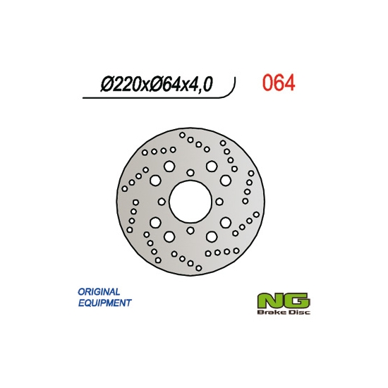 NG TARCZA HAMULCOWA TYŁ SUZUKI AN 125/150 BURGMAN '02-'05 (220X64X4) (4X10,5MM)