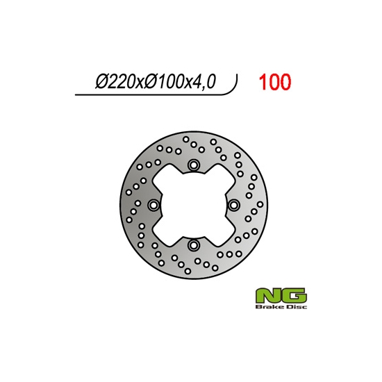 NG TARCZA HAMULCOWA TYŁ KAWASAKI ZX 6R '98-'07, ZX10R, ER6F/N, KLE 650VERSYS 07-14 (220X100X4,0MM) (4X10,5MM)