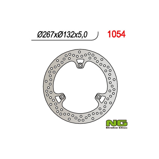 NG TARCZA HAMULCOWA TYŁ YAMAHA YP 400 MAJESTY '04-'13, XMAX 400 '13-16, GRAND MAJESTY 250 '04-'05 (267X132X5) (3X8,5MM)