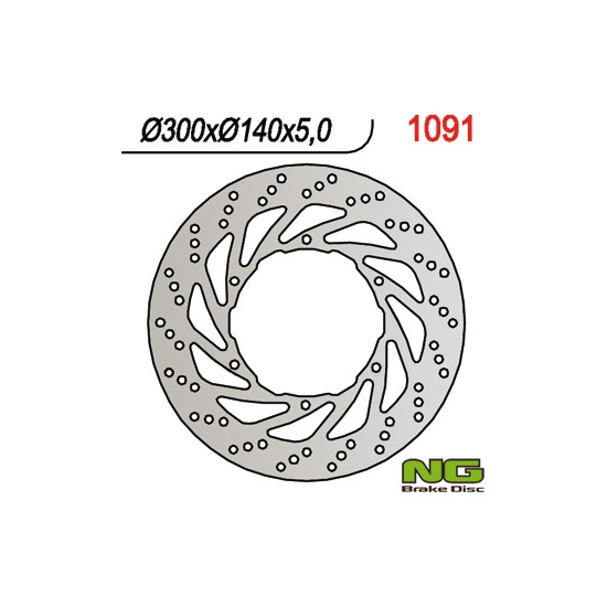 NG TARCZA HAMULCOWA PRZÓD APRILIA ETV 1000 CAPONORD '01-'07 (300X140X5)(6X8,5MM)