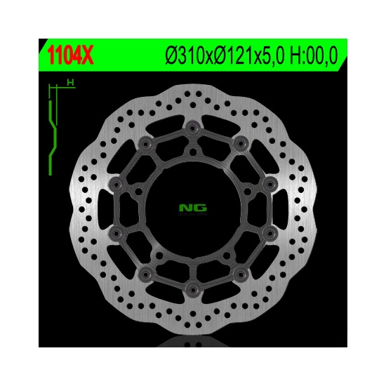 NG TARCZA HAMULCOWA PRZÓD SUZUKI B-KING '07-13, GSF650/1250 '07-16, GSXF650/1250 '10-18, GSXR1300 '08-18,(310x121x5MM) (5X10,5MM) WAVE PŁYWAJĄCA