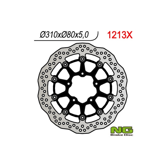 NG TARCZA HAMULCOWA PRZÓD KAWASAKI ZX6R 636 13-16, Z800 12-16, ZX10R 08-15, Z1000 15-16, ZZR1400 06-16, GTR1400 07-16, ZX14 07-15 (310X80X5) WAVE PŁYW