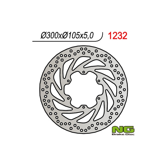 NG TARCZA HAMULCOWA PRZÓD BMW F 650 GS/X (300X105X5), F 800GS '13-'16 (6X6,5MM)