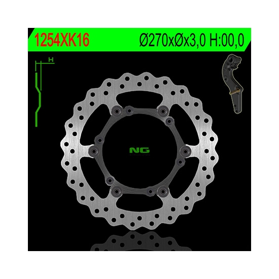 NG TARCZA HAMULCOWA PRZÓD Z ADAPTEREM OVERSIZE KTM / HUSABERG 270X3 (NG1254XK16) WAVE PŁYWAJĄCA