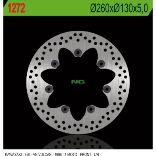 NG TARCZA HAMULCOWA PRZÓD KAWASAKI VN750 VULCAN (260X130X5MM) 7 OTWORÓW ŚR.10,5