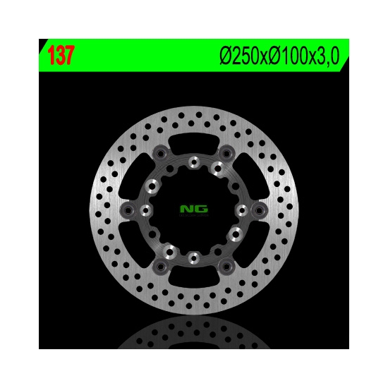 NG TARCZA HAMULCOWA PRZÓD KAWASAKI KX 125/250 '89-'05, KLX 250/300/650R '93-'07, SUZUKI RMZ 250 '04-'06 (PŁYWAJĄCA) (250X100X3) (4X6,5MM) PŁYWAJĄCA