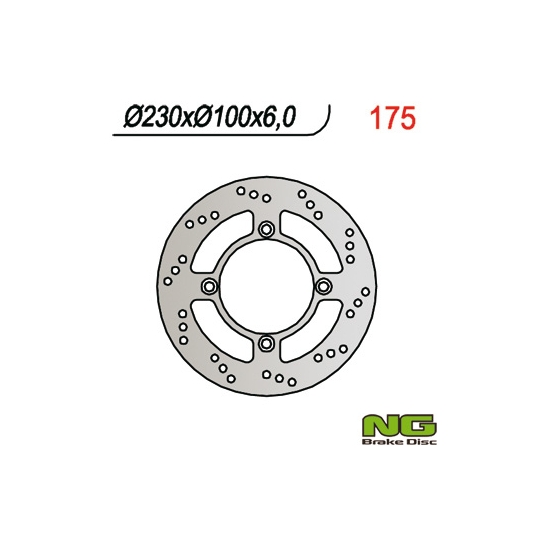 NG TARCZA HAMULCOWA TYŁ KAWASAKI ZEPHYR 750 92-97, ZZR600 '90-'92 (4X10,25) (230x100x6)