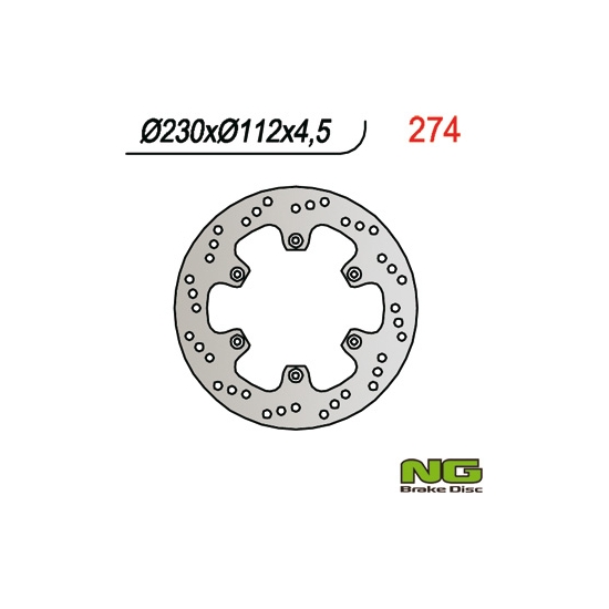 NG TARCZA HAMULCOWA PRZÓD APRILIA RX 50, YAMAHA DT 50R 97- (230x112x4,5)