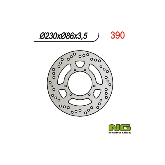 NG TARCZA HAMULCOWA PRZÓD YAMAHA DT 125R '88-'05, TT 350 '85-'95, TT 600 '84-'92 (230X86X3,5) (6X6,5MM)