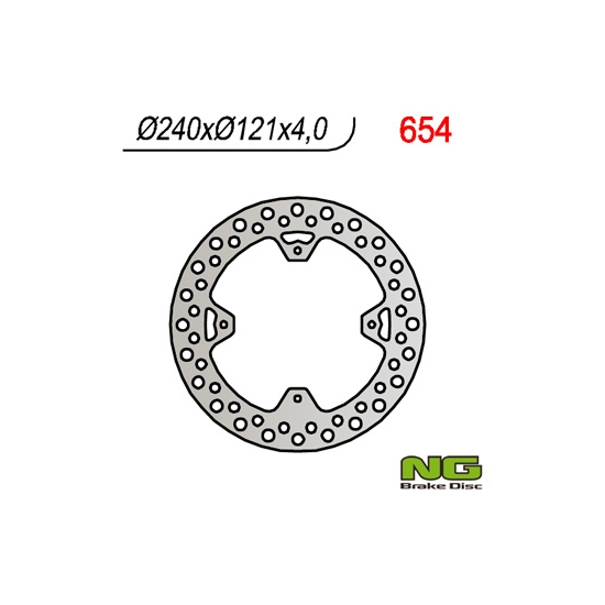 NG TARCZA HAMULCOWA TYŁ HONDA CR 125/250 '02-07, CRF 250/450R '04-'21 (240X121,5X4)