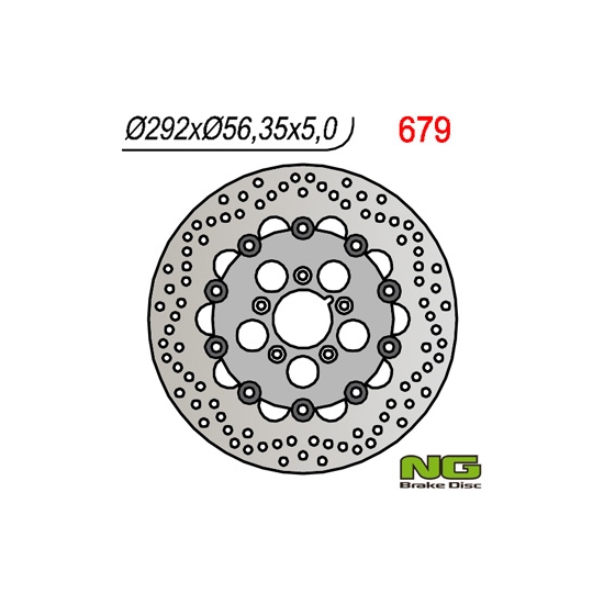 NG TARCZA HAMULCOWA PRZÓD HARLEY-DAVIDSON 883/1200/1340/1450/1584/1690/1802 PŁYWAJĄCA (292x56,3x5) (5x8,5mm)