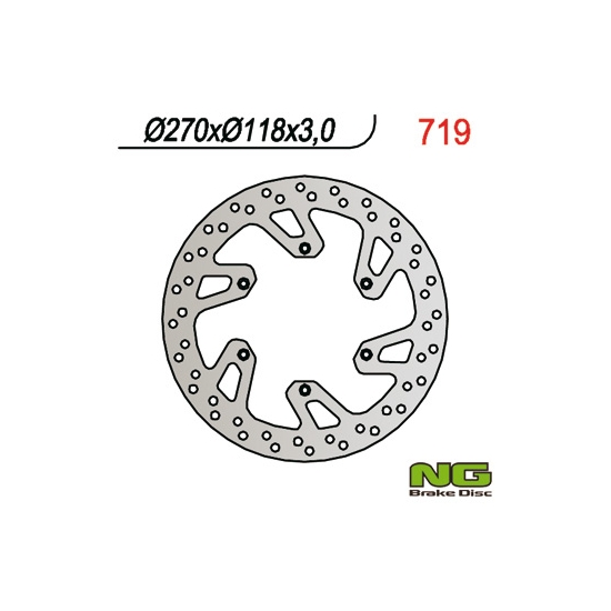 NG TARCZA HAMULCOWA PRZÓD SUZUKI DRZ 400 E/S 00-09, RM 125/250 96-08, YAMAHA YZ/YZF/WR (270X118X3,0MM) (6X6,5MM)