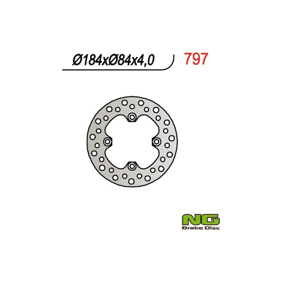 NG TARCZA HAMULCOWA TYŁ KAWASAKI KX 85 '01-'24 (184X84X4)