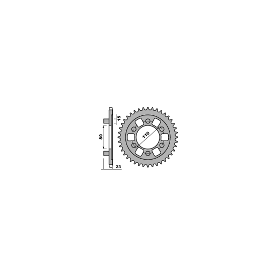 PBR ZĘBATKA TYLNA 3553 37 C45 APRILIA AF1 125 SPORT 88-93 (ŁAŃC. 520) (JTR19.37)