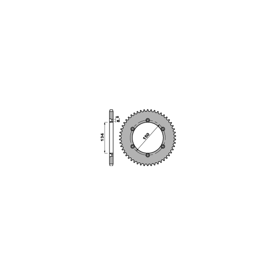 PBR ZĘBATKA TYLNA 4330 50 C45 KAWASAKI KDX 125 90-99 (JTR 459.50) (ŁAŃC. 428)
