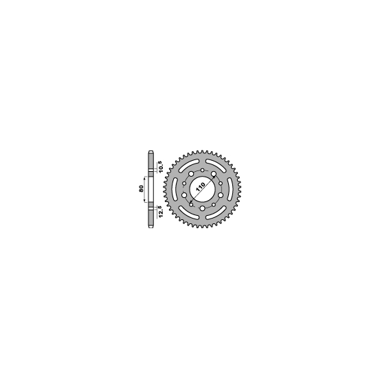 PBR ZĘBATKA TYLNA 4350 42 C45 TRIUMPH 800/865 (JTR1332.42) (ŁAŃC. 525)