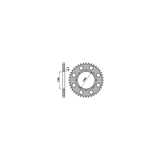 PBR ZĘBATKA TYLNA 491 43 C45 KAWASAKI KLR 650 A/B/C 87-11 (ŁAŃC. 520)