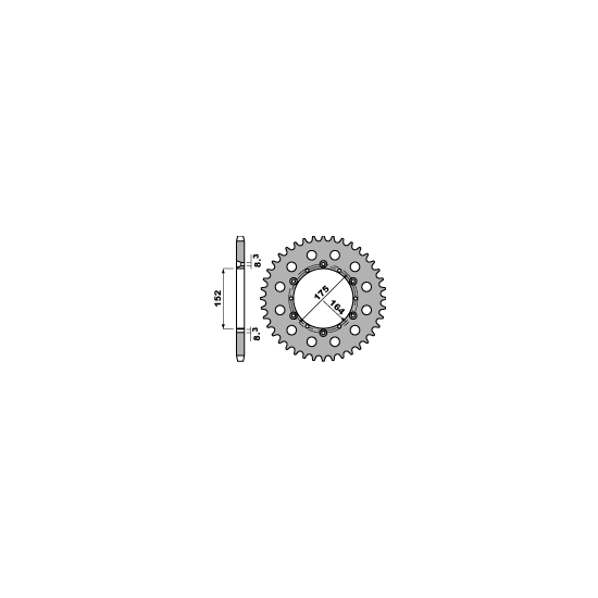 PBR ZĘBATKA TYLNA 856 43 C45 YAMAHA DT 200 R (89-95) (ŁAŃC. 520) (JTR853.43)