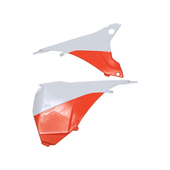 POLISPORT OSŁONY FILTRA POWIETRZA KTM 125/500 EXC/EXCF 14-16 KOLOR BIAŁY/POMARAŃCZOWY
